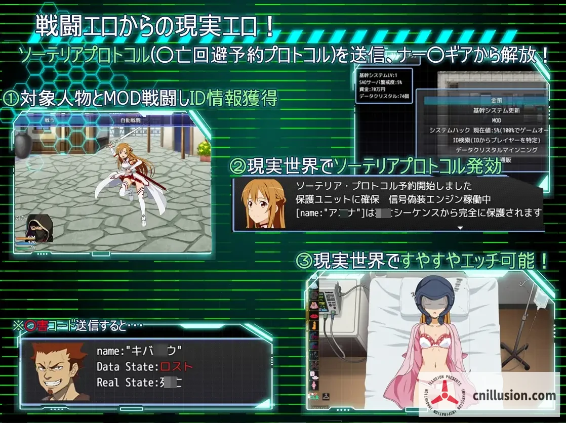 SAO: 刀剑神域同人 SA●: Ghost Protocol [v2.0 AI汉化版+全回想] [PC] [更新RPG/汉化/睡奸] [1.5G/FM/百度]