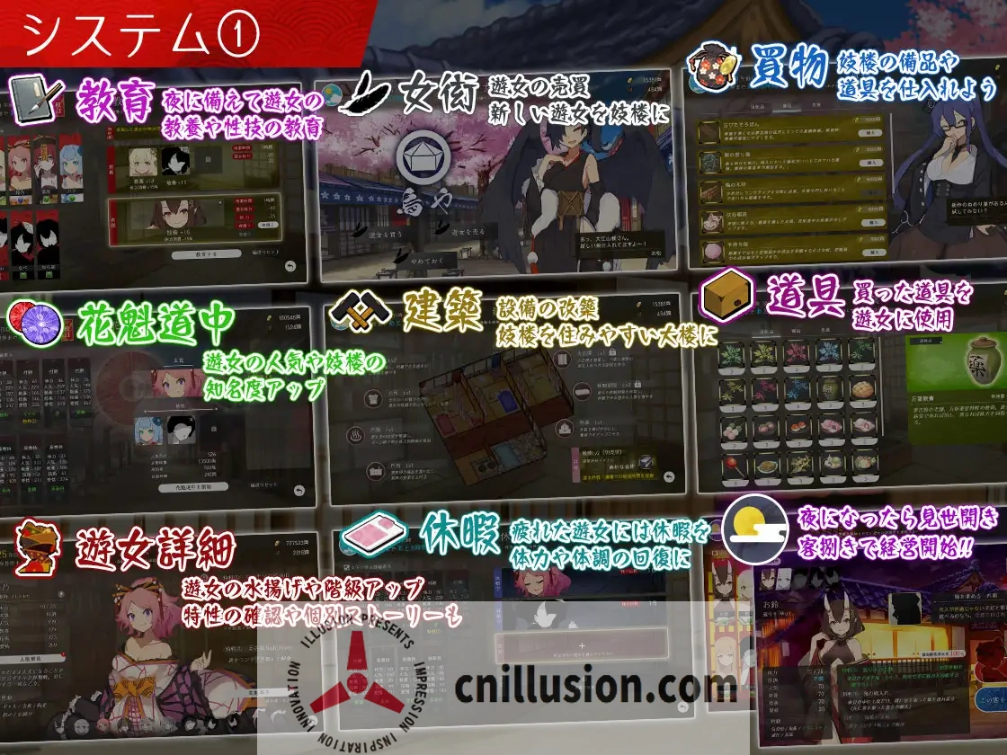 【精品SLG/汉化/动态】梦吉原的妖异妓楼～妖怪大楼重建谭～/夢吉原のあやかし妓楼 ～妖怪大楼再建譚～ Ver1.041 AI汉化版【2.1G】【微云网盘/直链