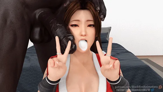 [3D/无修/CV] BlackBirdNSFW 6月新作：艾玛+不知火舞+扳机 性感御姐黑色巨根口爆颜射后入中出 [1.3G/FM/WY]