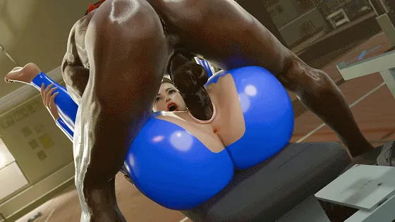 [3D/无修/CV] SaveAss 4月新作：莉莉+艾玛+春丽+2B 性感御姐制服诱惑黑色巨根后入爆肏 [6.8G/FM/WY]