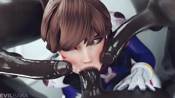 [3D/无修/CV] Evilbaka 1-6月新作：D.Va+雾子 性感御姐黑色巨根激情爆肏 [1.2G/FM/WY]