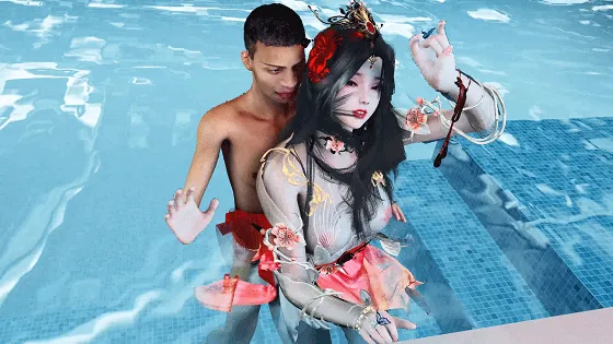 [3D/隐奸/NTR] 牛头人爱好者：古装女友-女帝-泳池NTR 性感女友在泳池内被猥琐男人侵犯中出 [中字] [6.6G/FM/WY]