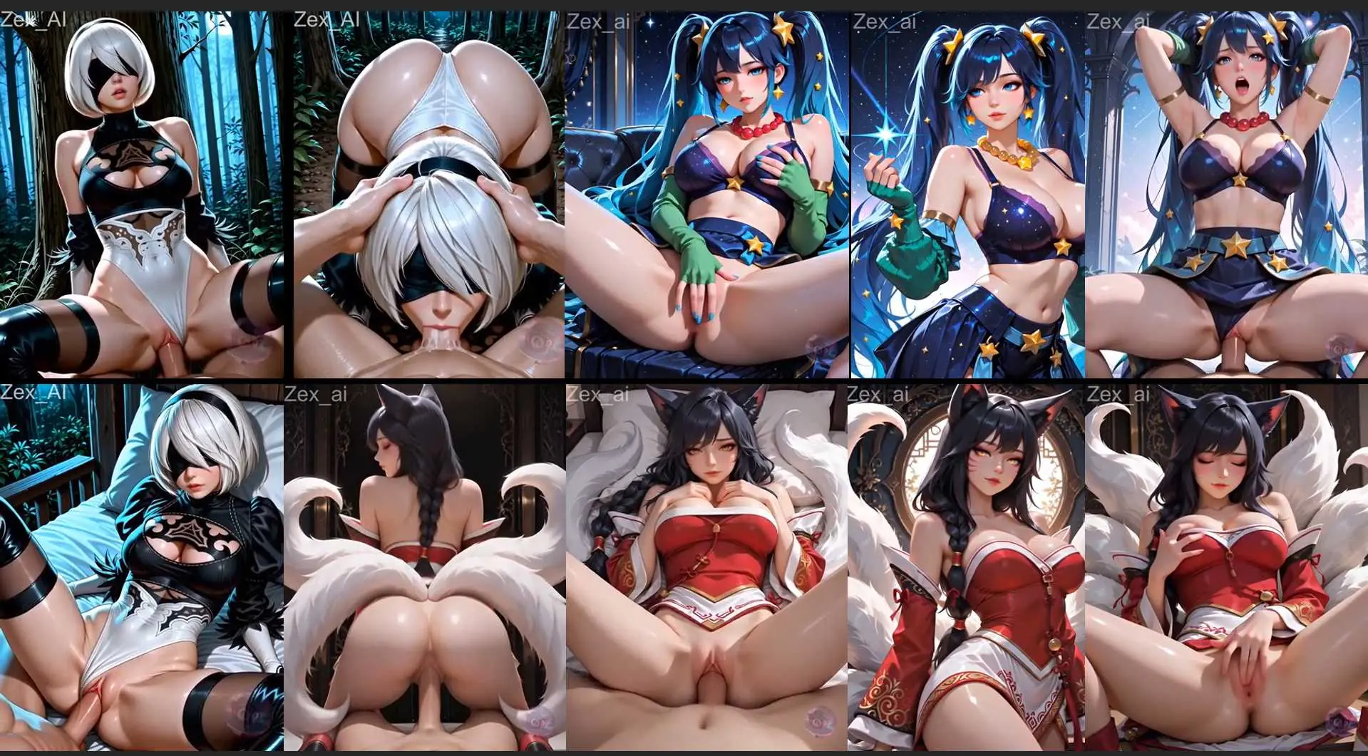 [AI动画]ZEX:英雄联盟娱娜+阿狸+2b的别样风情[3v-48mb-5分钟】飞猫+百度