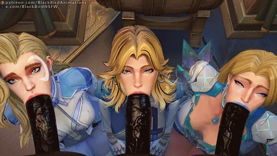 [3D/无修/CV] BlackBirdNSFW 6月新作：艾玛+不知火舞+扳机 性感御姐黑色巨根口爆颜射后入中出 [1.3G/FM/WY]