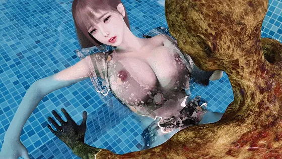[3D/隐奸/NTR] 牛头人爱好者：雯雅婷-泳池NTR 极品肉丝女友在泳池内被异种侵犯中出 [中字] [5.1G/FM/WY]