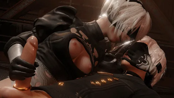 [3D/无修/动态] LazyProcrast 6月新作：2B+深羽 性感女神黑丝足交侍奉 骑乘传教士体位爆肏 [340M/FM/WY]